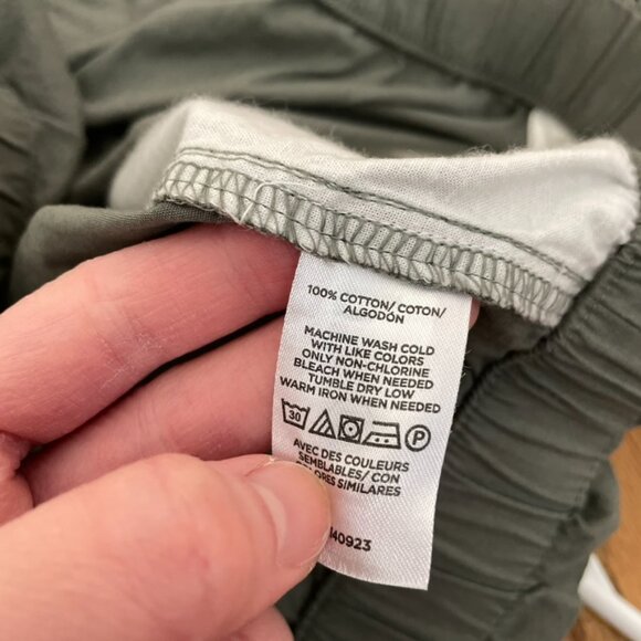 ANN TAYLOR LOFT Olive Green High Rise Drawstring Cotton Pull On Paperbag Shorts - Picture 8 of 15